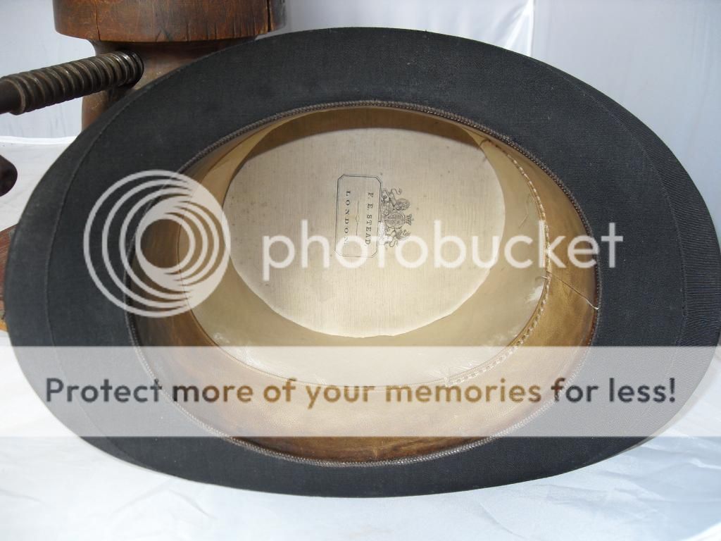 antique vintage stovepipe black silk top hat size 6 1/2 ascot